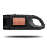 Hand Crank Solar Powered Emergency LED Flashlight – Rechargeable Light Black