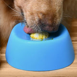 Dog Liquid Lick Bowl Slow Feeder with Rolling Ball for Wet Food and Liquid Blue