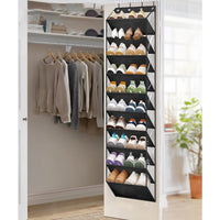 10-Tier Over the Door Shoe Organizer Clear Hanging Shoe Rack