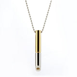 Mix-Color Breathing Necklace Stainless Steel Meditation Pendant Gold