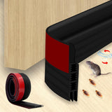 Rubber Door Draft Stopper Under Door Sealer Noise Shield Sound Proof Draft Guard Black
