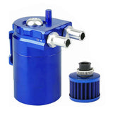 Oil Catch Breather Can Kit Universal Petrol Filter with Air Filter and Cleaning Balls Blue