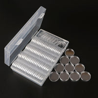 100 Pieces 30mm Coin Capsules Coin Holders Round Coin Protectors with Storage Organizer Box for Coin Collection Supplies