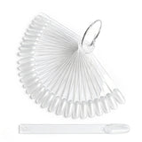 100 PCS Clear Nail Sticks with Ring Nail Art for Polish Display Round Shapes
