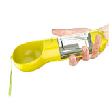 4 in1 Pet Feeder Dog Cat Puppy Water Bottle Cup Travel Pooper Scooper Outdoor Yellow