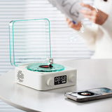 Wireless Waves Vinyl Player Mini Bluetooth Speaker Vinyl Record Player White