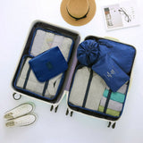 7 Pcs Set Travel Packing Organizers for Space Saving Packing Cubes Luggage Organizers Travel Accessories Navy Blue