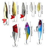 Bass Trout Salmon Fishing Lures Kit – Baits & Tackle Fishing Accessories Set Purple