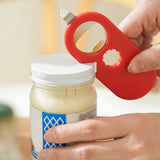 2 Pcs 5 in 1 Jar Bottle Can Opener Easy Attach Storage Red