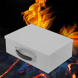 Fireproof Document Box with Key Lock Secure Lock Boxes for Documents Jewelry Cash White