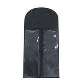 3Pcs Hair Extension Storage Bags with Hangers Dustproof Non-Woven Fake Hair Organizer Black