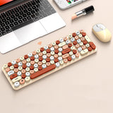 2.4GHz  Wireless Keyboard and Mouse Combo Cute Brown