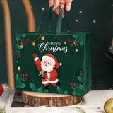 24 Pcs Christmas Halloween Gift Bags Nonwoven with Handles Dark Green