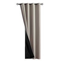 100% Blackout Curtain Panel with Black Liner – Heat & Light Blocking Khaki