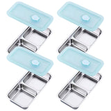 4Pcs Set Grab and Go Snack Containers Food Container for Lunch Snacks Dips Condiments-Double-Compartment