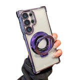 Thin Shockproof Stand Case Compatible with Samsung Galaxy S26 Ultra with Lens Cover Purple