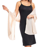 70x170cm Chiffon Evening Wrap Shawl for Wedding Party Dress Beige