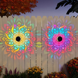 Solar Mandala Projection Wall Light Decorative for Yard Garden Post  Backyard Decor Style 2