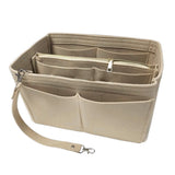 Thick Felt Tote Bag Organizer Insert with Multiple Pockets Beige