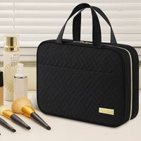 Travel Toiletry Bag with Wet Dry Separation Pocket Multi-Compartment Hanging Makeup Organizer Black