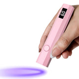 Handheld UV Nail Lamp – Portable Gel Nail Dryer for Home and Salon Use Pink