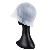 Hair Coloring Highlighting Dye Cap Frosting Tipping Reusable with Stainless Steel Hook White