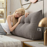 Headboard Pillow Triangle Pillows for Bed Sofa Dorm Room Grey