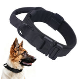 Heavy Duty Tactical Dog Collar Military Pet Collar With Metal Buckle Adjustable Black