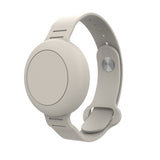 Kids Bracelet for Apple AirTag Soft Silicone AirTag Holder Water Resistant Wristband Locator Tracker Holder Beige
