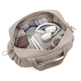 Tote Gym Bag Travel Fitness Bag Crossbody with Wet Dry Separation PVC Pocket Camel