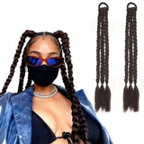 2PCS 45cm Three-Strand Braiding Hair for Wigs and Hair Extensions DIY Styling Black