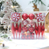 40Pcs Set Christmas Ball Ornaments Hanging Xmas Tree Decorations Holiday Party Home Decor Red