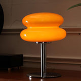 Dimmable Egg Tart Bedside Lamp Mid Century Modern Nightstand Light Orange