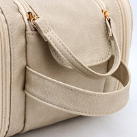 Travel Toiletry Bag Makeup Organizer with Handle Water Resistant Cosmetic Bag Beige