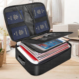Water Resistant Document Storage Bag with Password Lock File Organizer with Multiple Compartments