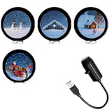 USB Powered Christmas Projector Light Moving Holiday Scene Projector with 4/10 Slides for Indoor Christmas Decorations
