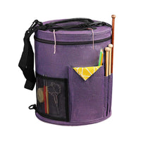 Large Capacity Knitting Tote Storage Bag Portable Yarn Organizer with Shoulder Strap Yarn Bags Purple