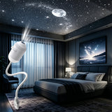 2-in-1 Galaxy Projector Night Light Touch Control USB Star Projector Lamp with 12 Replacement Films for Car Bedroom