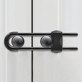 5 Pcs U-Shaped Cabinet Locks for Drawer and Door Knob Handles Black