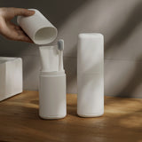 Portable 180 ml Tooth Brush Holder and Toothpaste Cover Container with Mouthwash Cup Gray