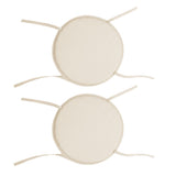2 PCS 38CM Round Sponge Chair Cushions with Ties for Stools Beige