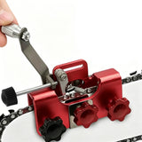 Universal Hand-Crank Blade Sharpening Tool for Fast Outdoor Yard Work Red