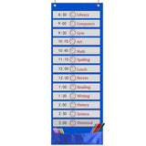 90x33cm Dry Erase Wall Organizer with 14 Time Management Cards Blue