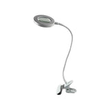 5X Magnifying Glass with LED Light 3 Color Modes Adjustable Desk Magnifier with Clip for Reading Crafts Silver