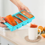 2Pcs Silicone Freezer Tray with Lid  Ice Tube Mold Reusable Storage Containers 4-Grid