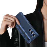 Shockproof Case For Samsung Z Fold 7 with Pen Holder Full Coverage Hinge Protection Blue