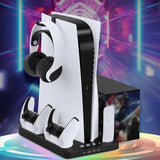 PS5 Slim/Pro Docking Cooling Station with Controller Charger & RGB Light Black