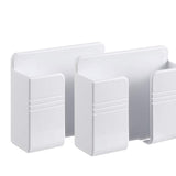2 Pack Wall Mount Phone Holder No-Drill Phone Space-Saving Stand with Adhesive Backing for Home Dorm Apartment RV White