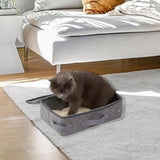 Portable Foldable Cat Travel Litter Box – Waterproof & Easy to Clean Light Gray