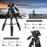 Portable Camera Tripod Adjustable Panhead Travel Stand for DSLR Camera Smart Phone